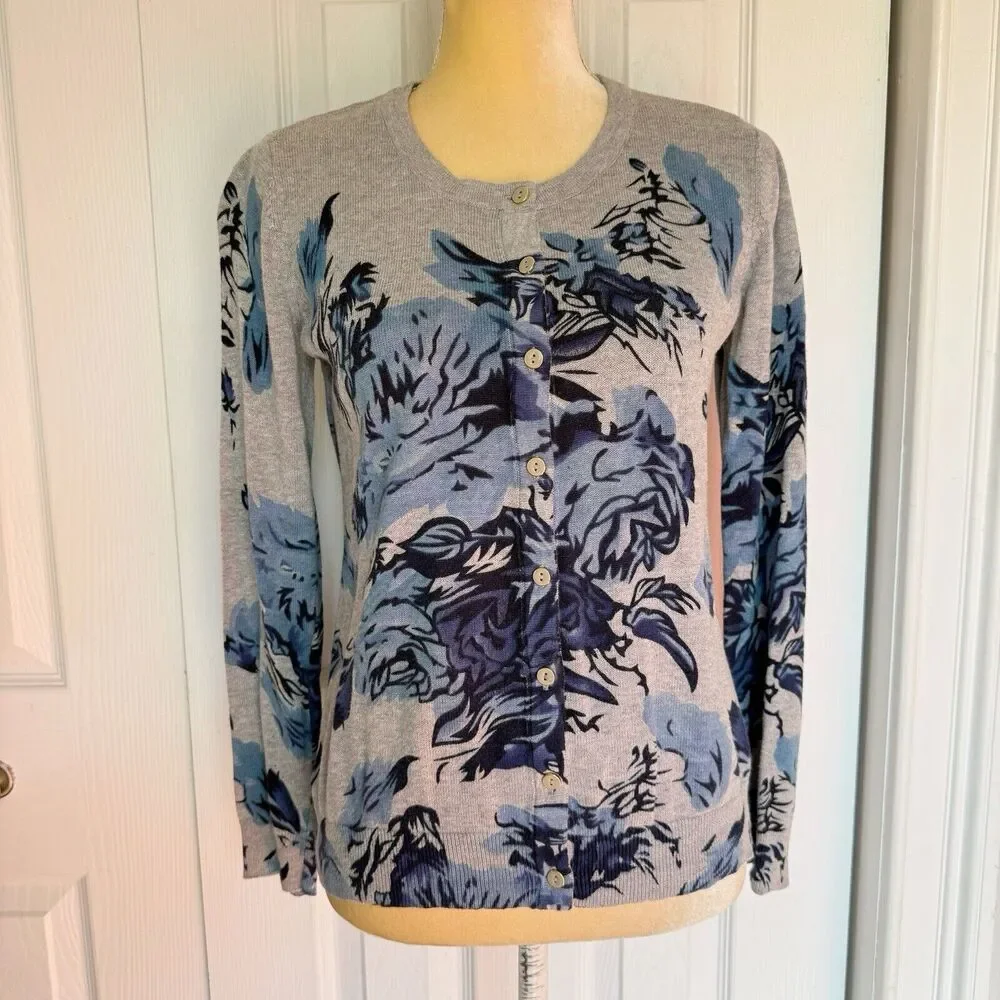 Basic Edition Women's Sweater Cardigan Small Floral